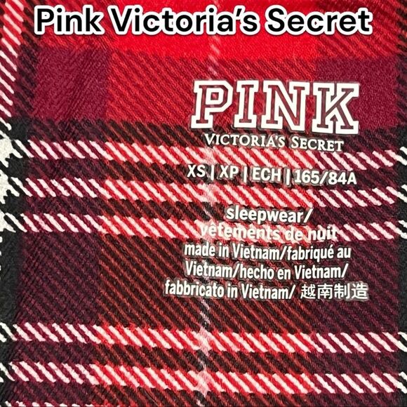 PINK Victoria’s Secret red button up flannel, PJ shirt, super soft, long sleeve - Picture 4 of 6